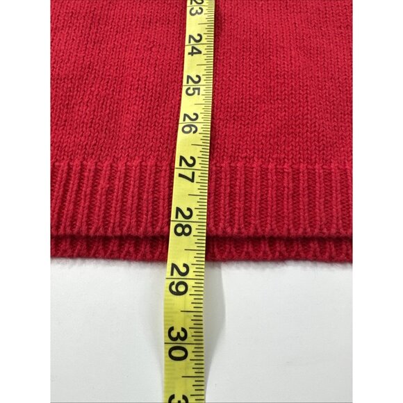 Victoria Jones Sweater Womens Medium Red Christmas Gold Snowflakes Tunic Beaded - Picture 8 of 12